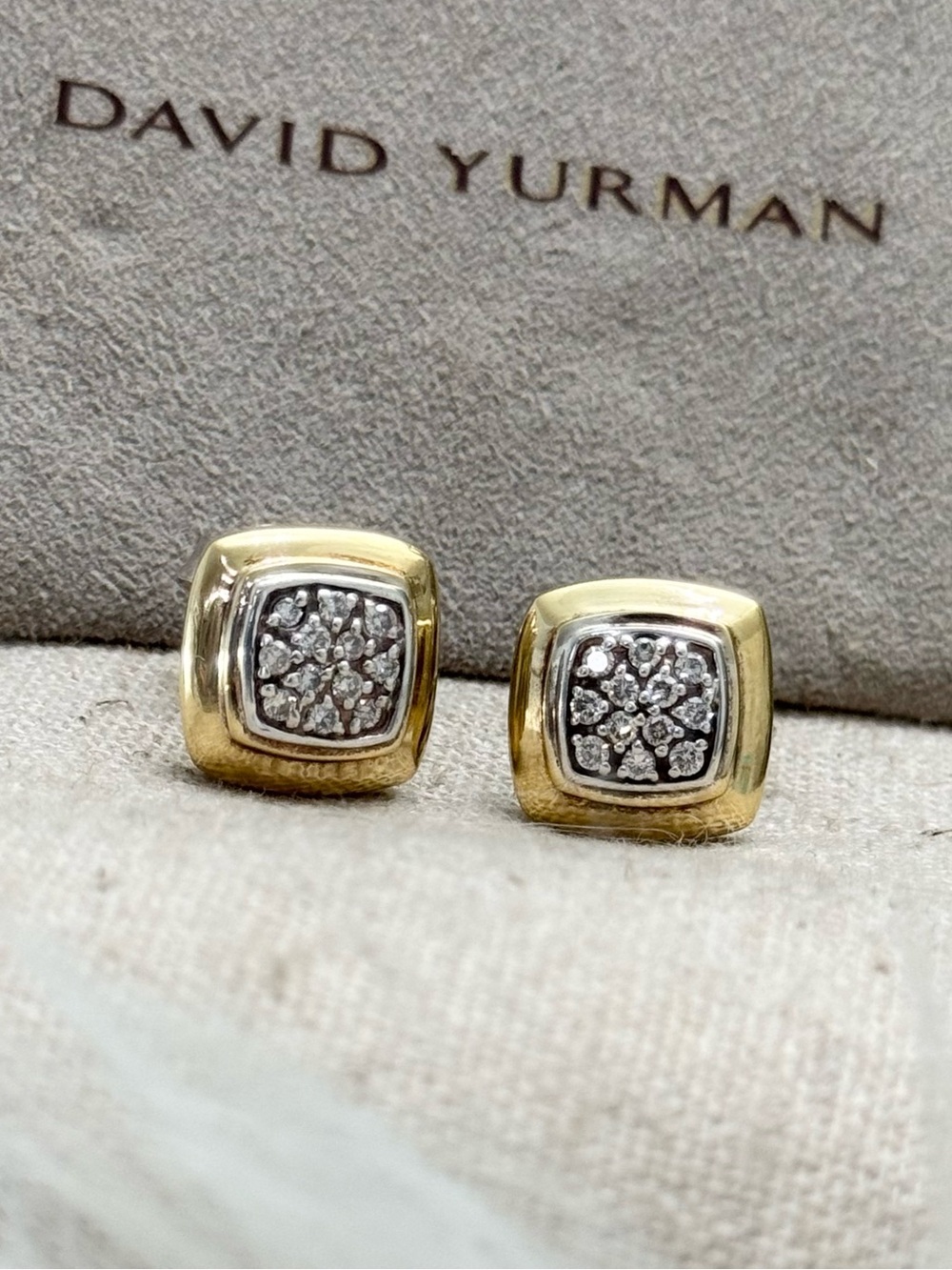 David Yurman 18K Gold .925 Diamond Albion Earrings $1650